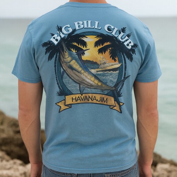 Havana Jim UPF Moisture Wicking Performance Shirt BIG BILL CLUB Size XXL Blue - Picture 1 of 5